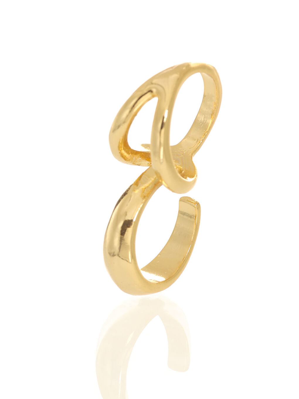 Sarı Kadın İki Parmak Tasarım Yüzük-1