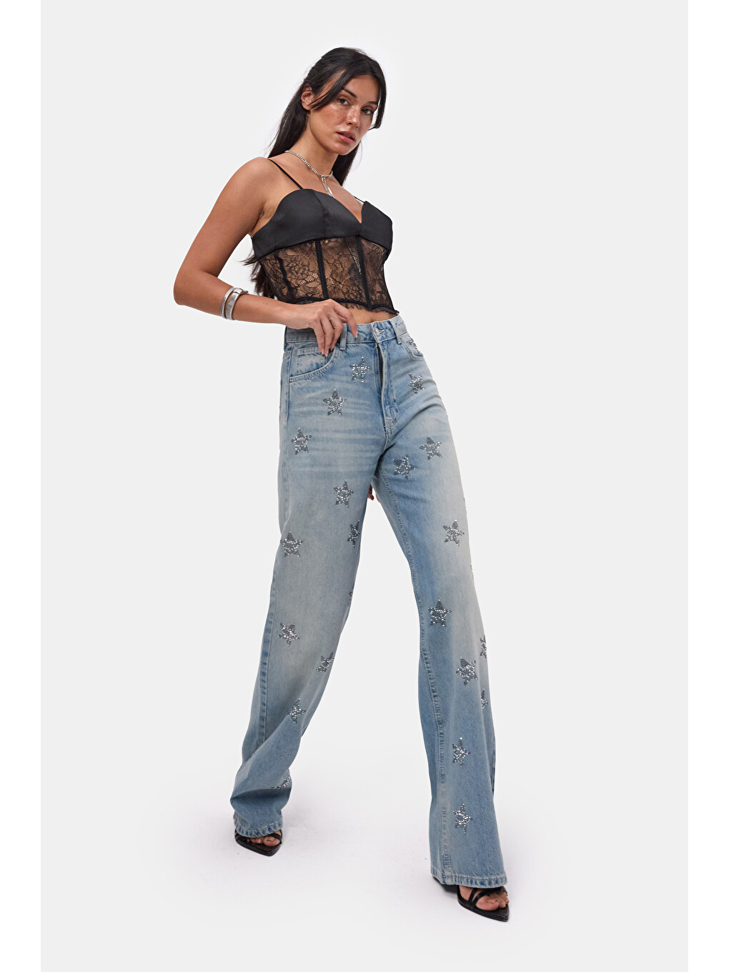 Mavi Kadın T.Kot Rengi T-4s6-32 Straight Fit Parlak Taşlı Özel Tasarım Denim Jean-4