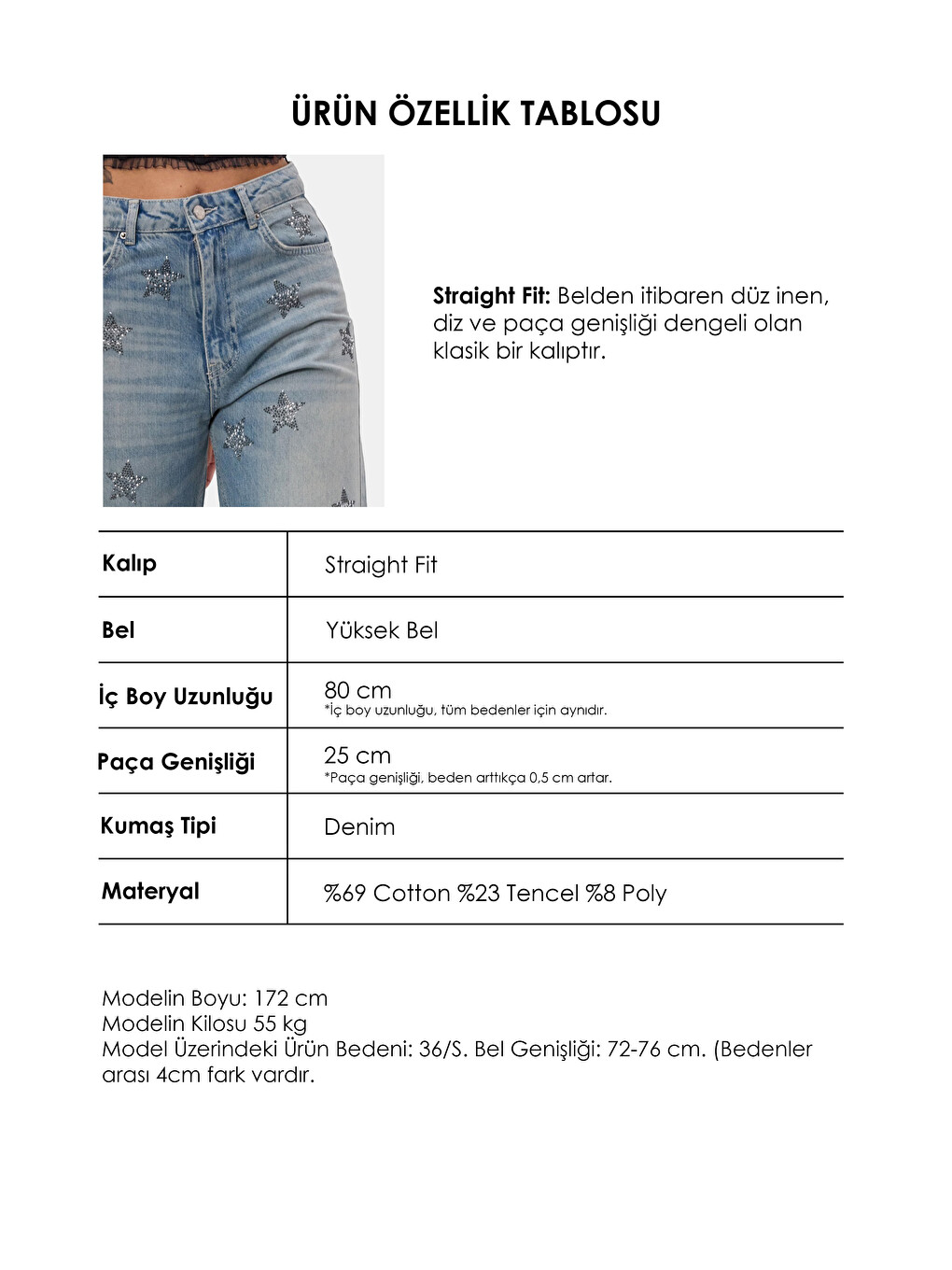 Mavi Kadın T.Kot Rengi T-4s6-32 Straight Fit Parlak Taşlı Özel Tasarım Denim Jean-5