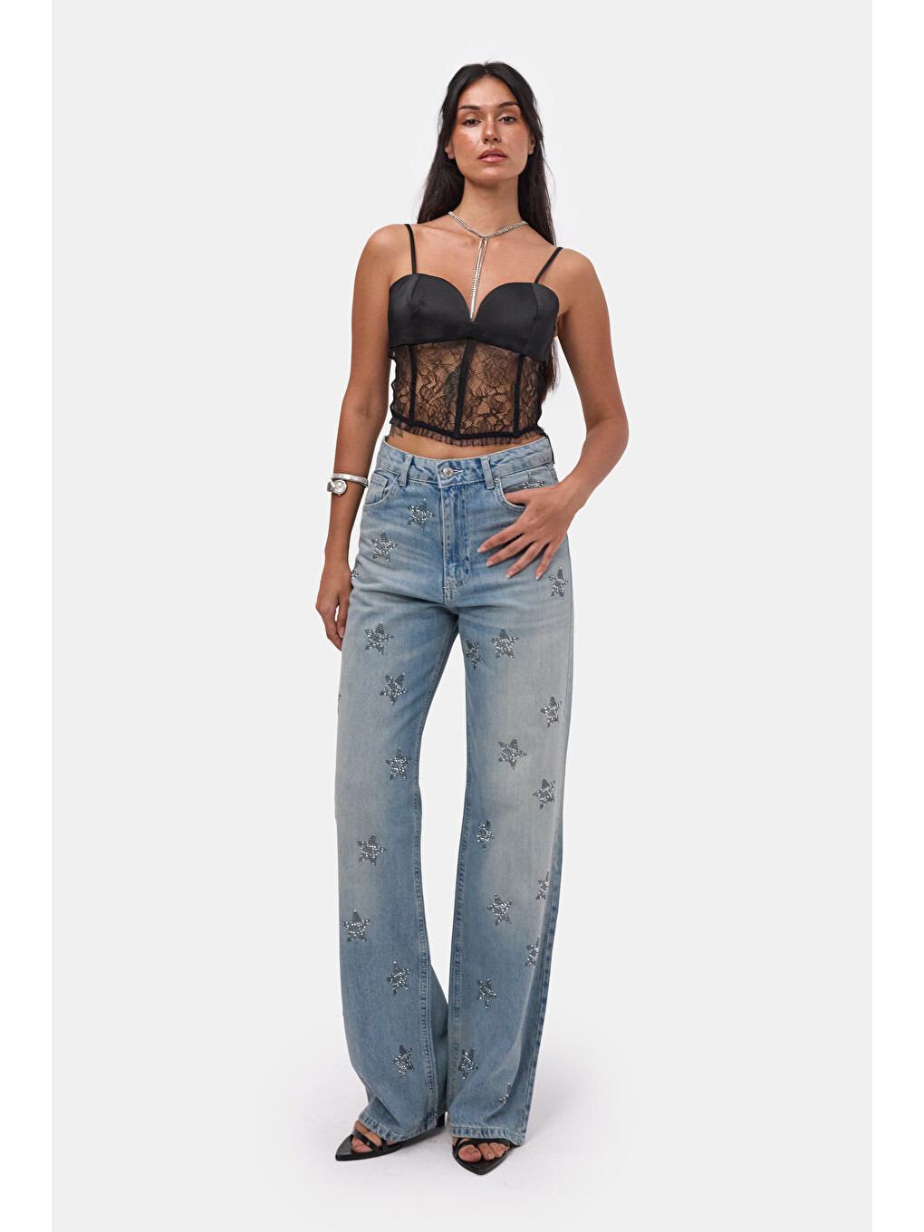 Mavi Kadın T.Kot Rengi T-4s6-32 Straight Fit Parlak Taşlı Özel Tasarım Denim Jean-6
