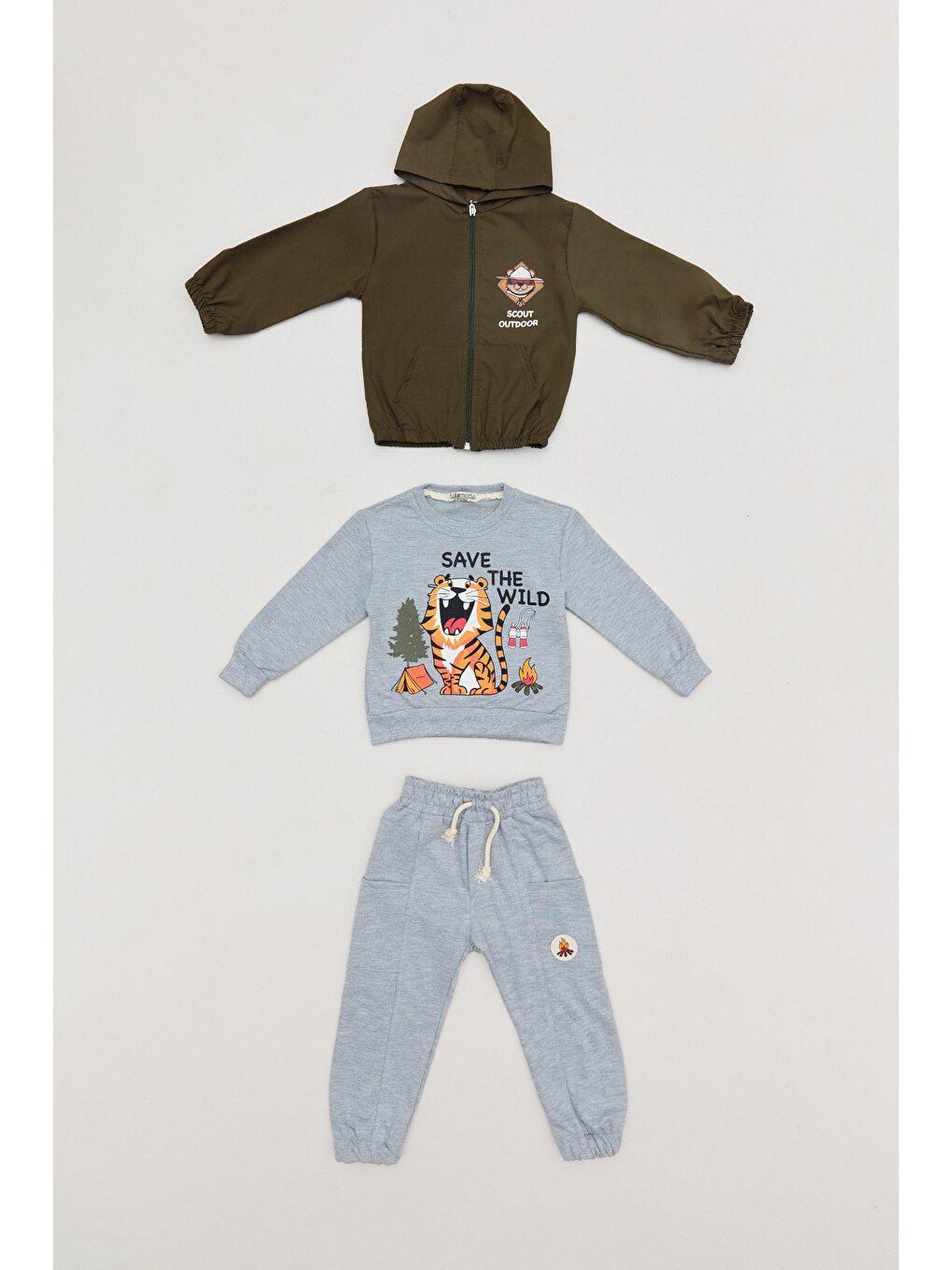 Haki Kaplan Baskılı Erkek Çocuk Takım