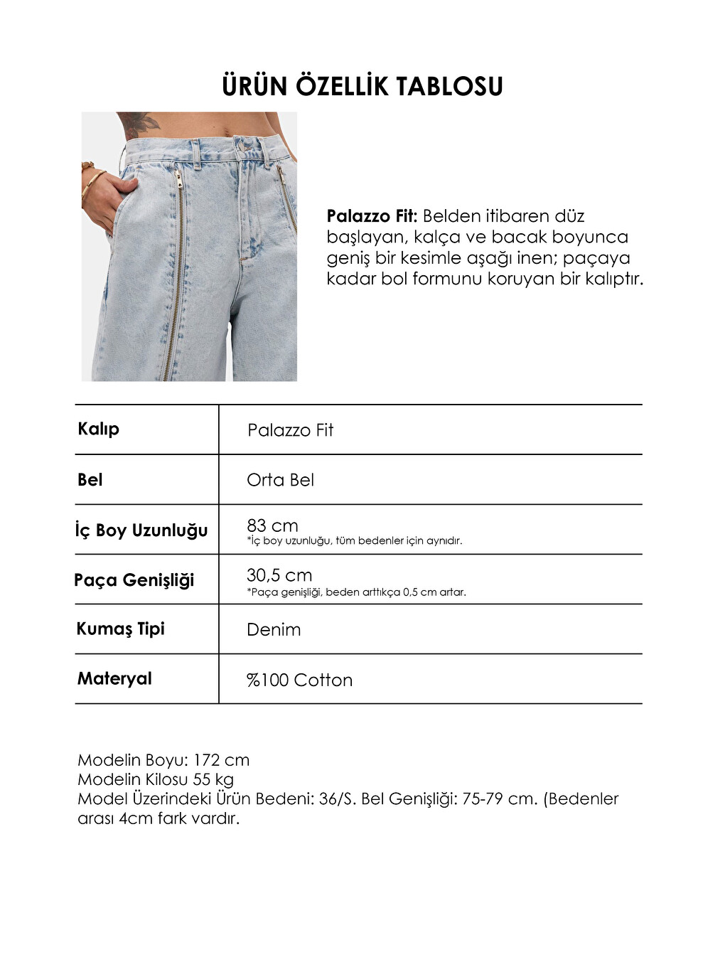 Mavi Kadın Ice 3s6-3 Palazzo Fit Özel Tasarım Denim Jean-5