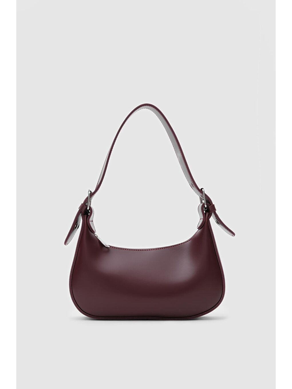 Muse Oval Baget Çanta Bordo
