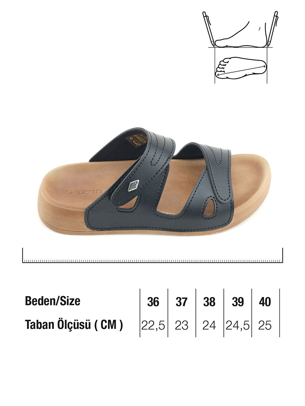 Siyah Kadın Yazlık Suni Deri Cırt Cırtlı Ayarlanabilir Rahat Taban Günlük Terlik-1