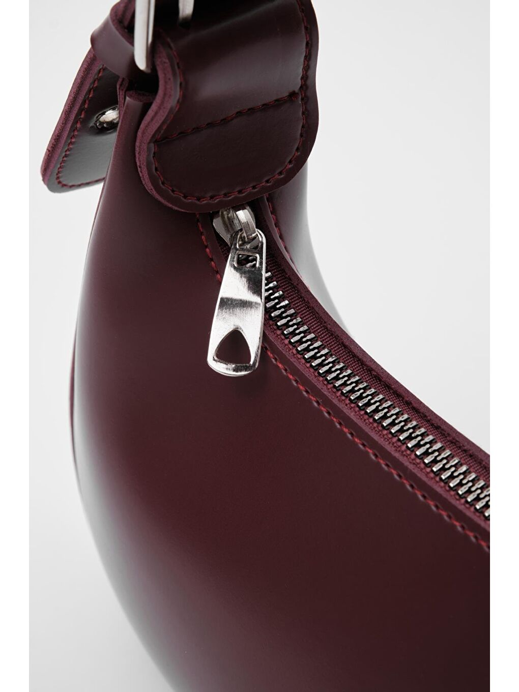 Muse Oval Baget Çanta Bordo-4