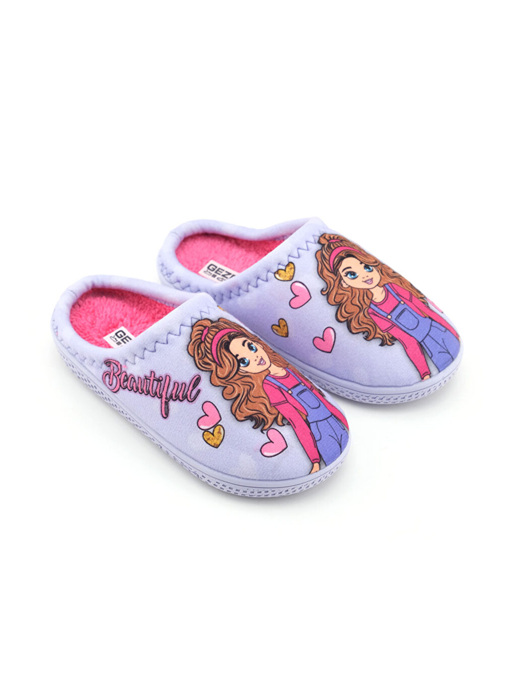 Lila Kız Çocuk Kışlık Rahat Taban Ev Bahçe Gondol Terlik-2