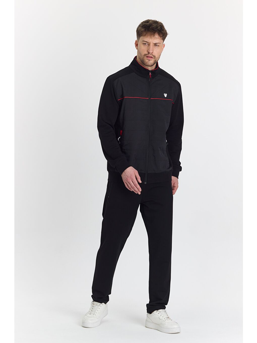 Pamuklu Micro Siyah Erkek Eşofman Takımı 5727-S-1