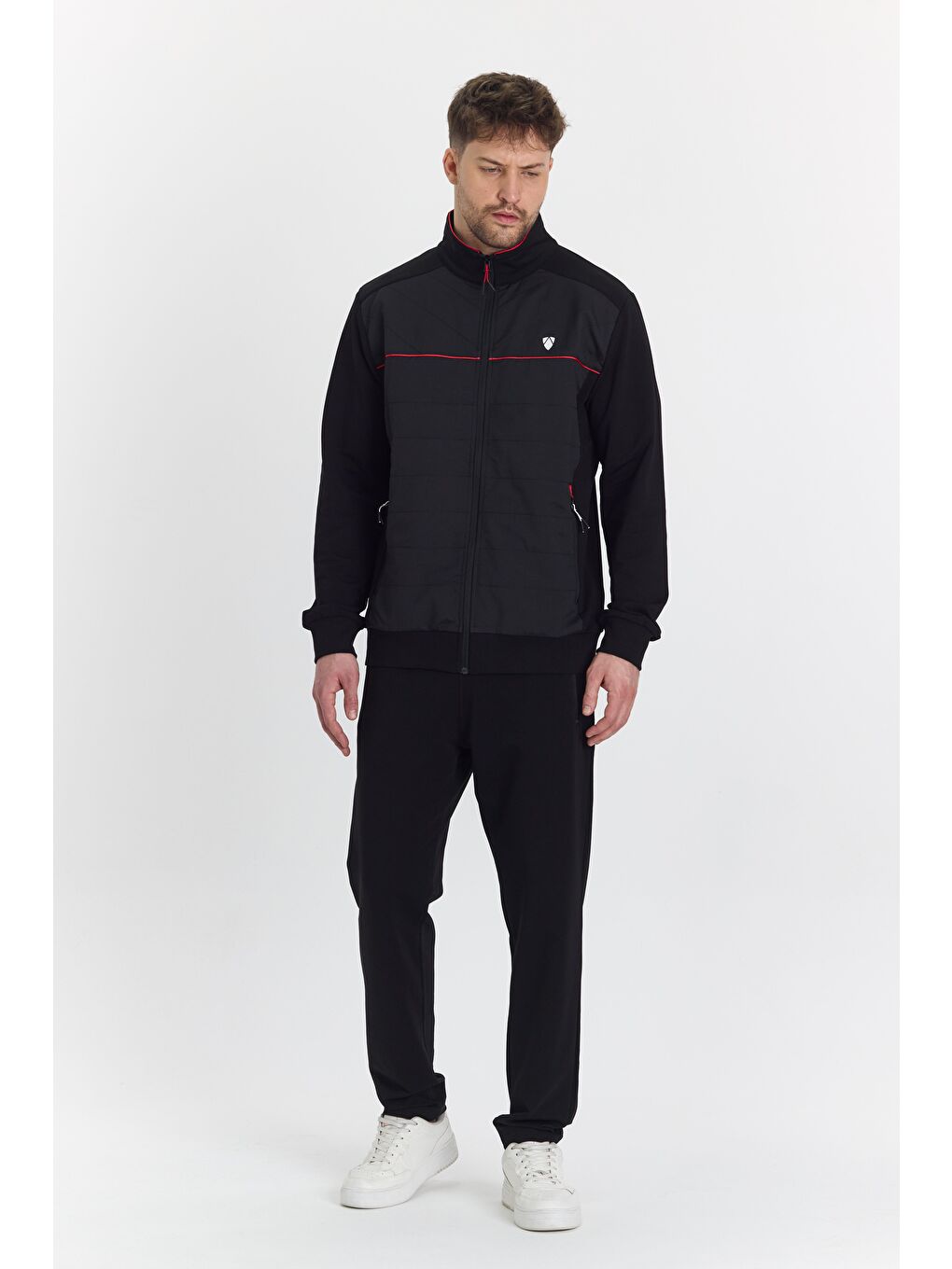 Pamuklu Micro Siyah Erkek Eşofman Takımı 5727-S-3