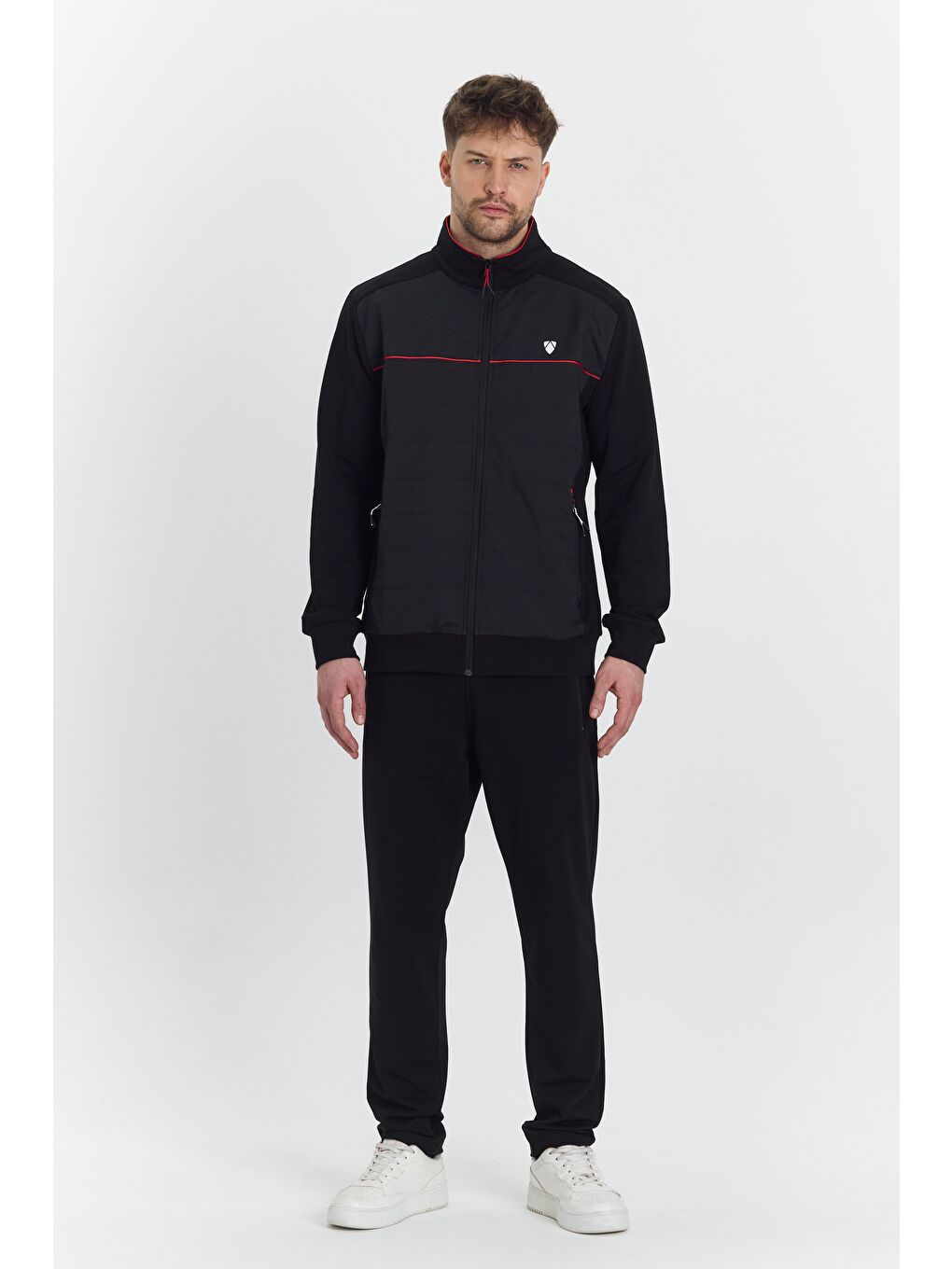 Pamuklu Micro Siyah Erkek Eşofman Takımı 5727-S-4