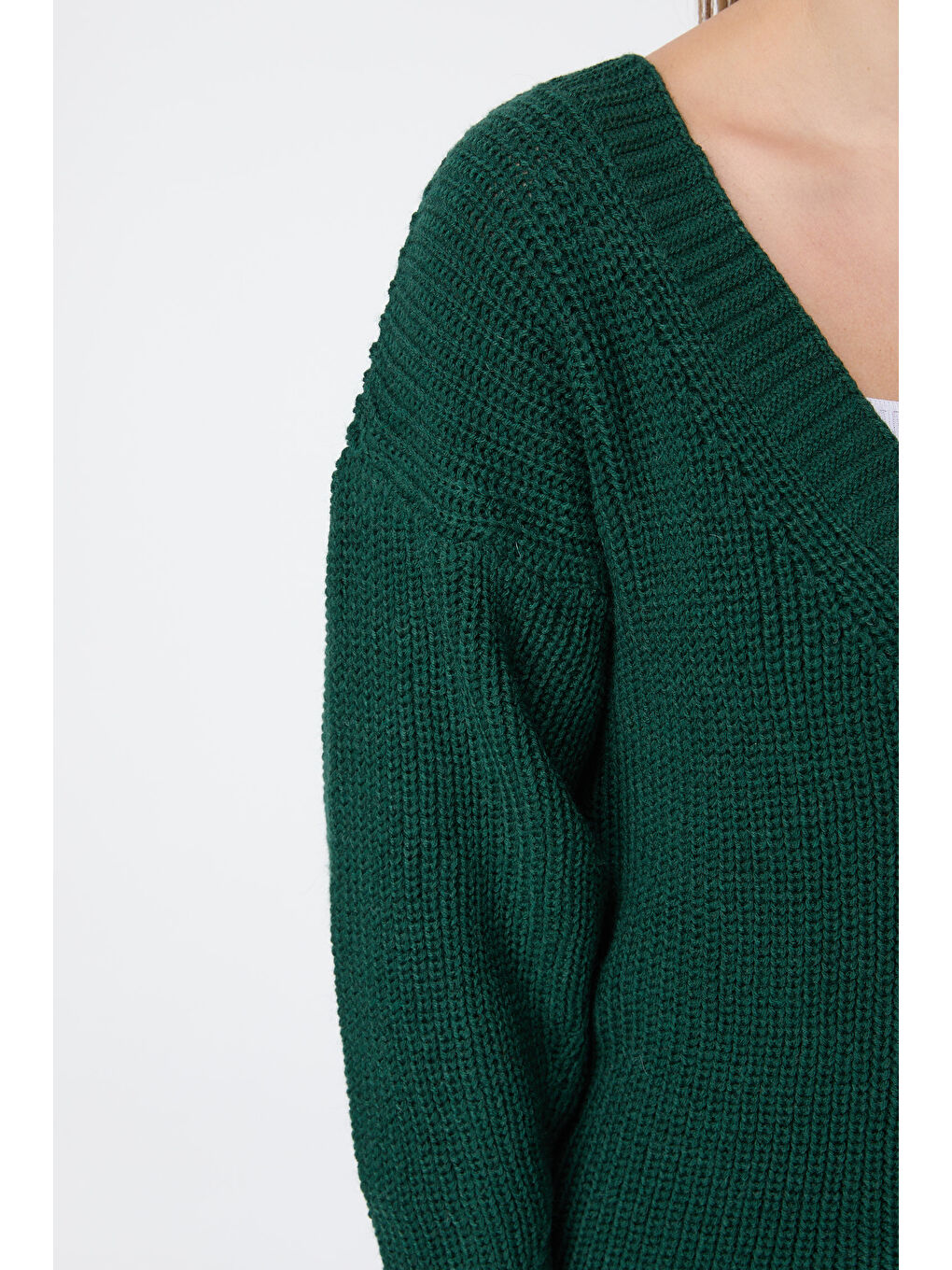 Yeşil Düğmeli Mini Triko Hırka Zumrut - 27626-3