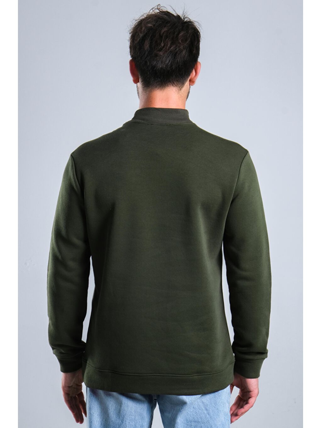 Haki Balıkçı Yaka Şardonlu 3 İplik Sweat MAR ÖR325-5