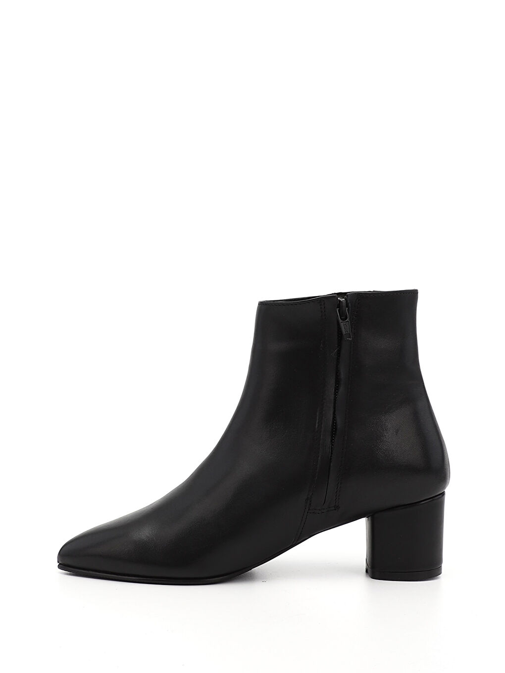 Siyah Kadın AÇIK SİYAH Fermuarlı Sivri Burun Hakiki Deri Bot-2