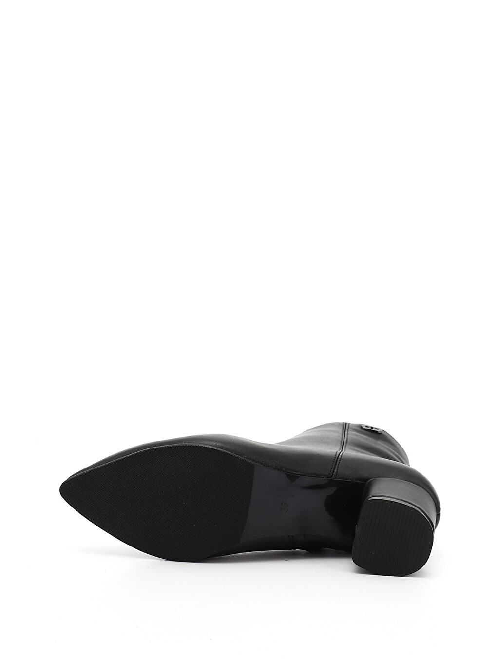 Siyah Kadın AÇIK SİYAH Fermuarlı Sivri Burun Hakiki Deri Bot-3