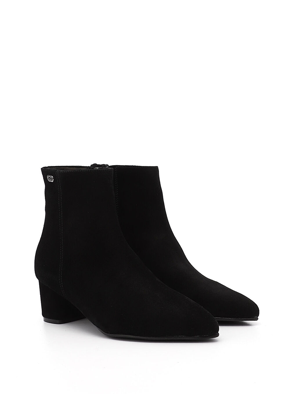 Siyah Kadın KOYU SİYAH Fermuarlı Sivri Burun Hakiki Deri Bot-1