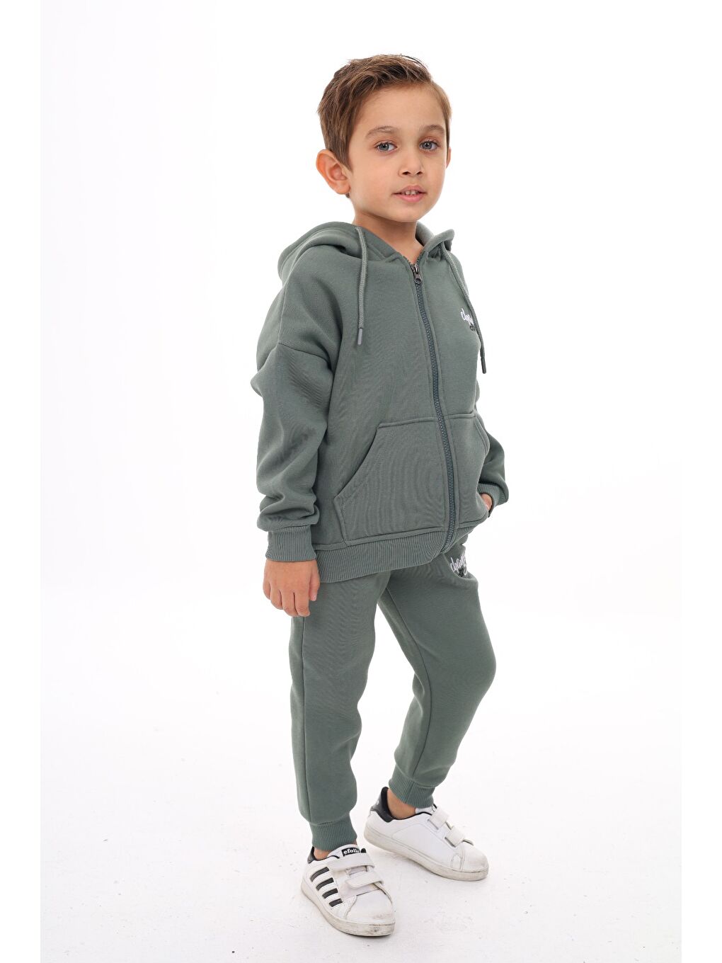 Yeşil Erkek Çocuk Nakışlı Eşofman Takım-2