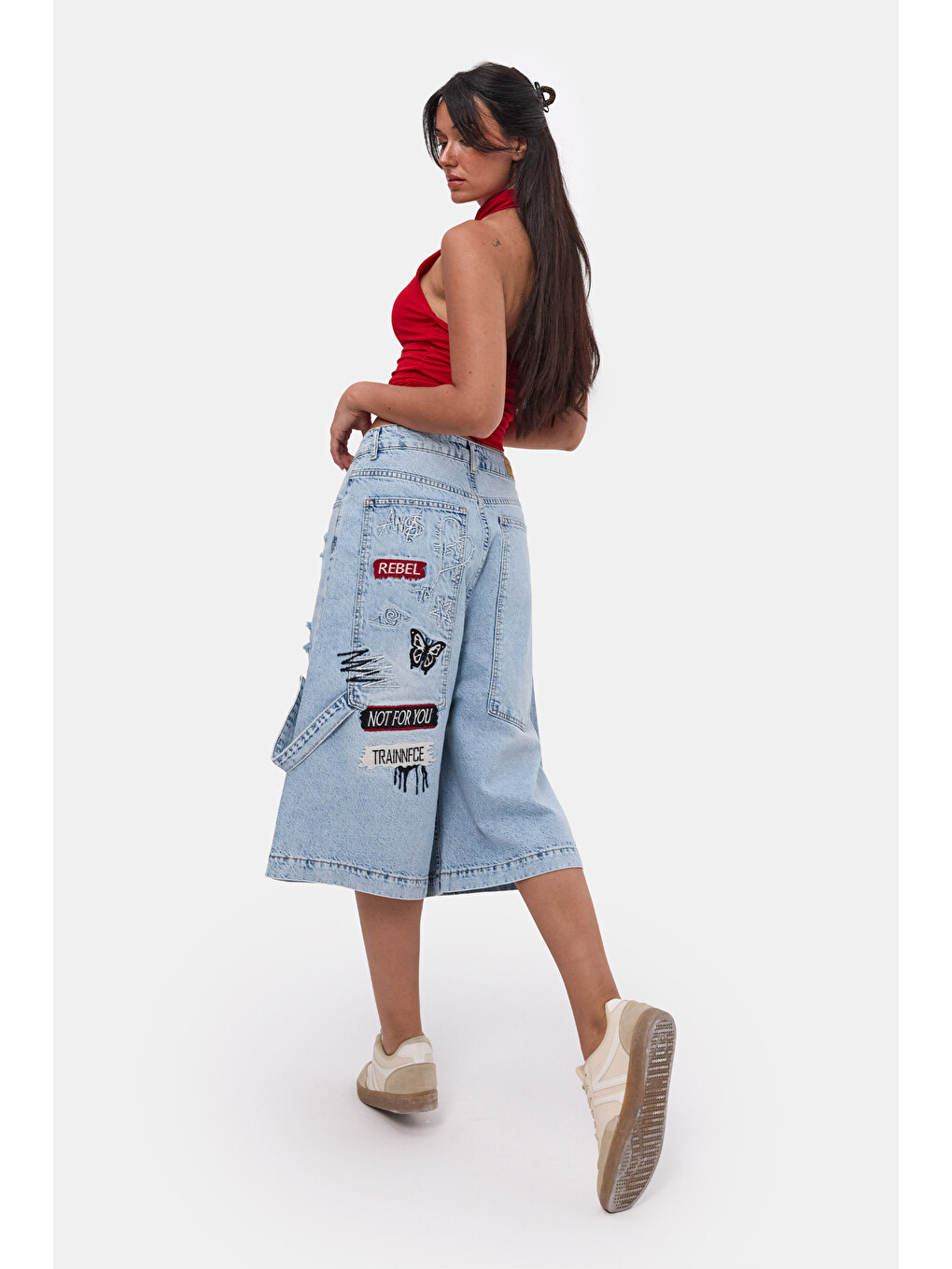 Mavi Kadın Jean Rengi 12s6-3 Tasarım Baggy Bermuda Denim Şort-1