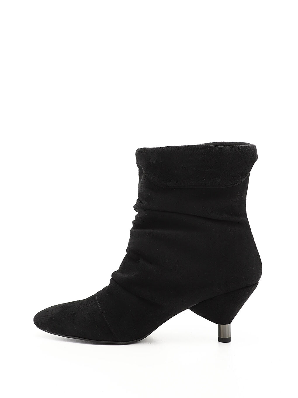 Siyah Kadın KOYU SİYAH Püsküllü Sivri Burun İnce Topuklu Bot-2