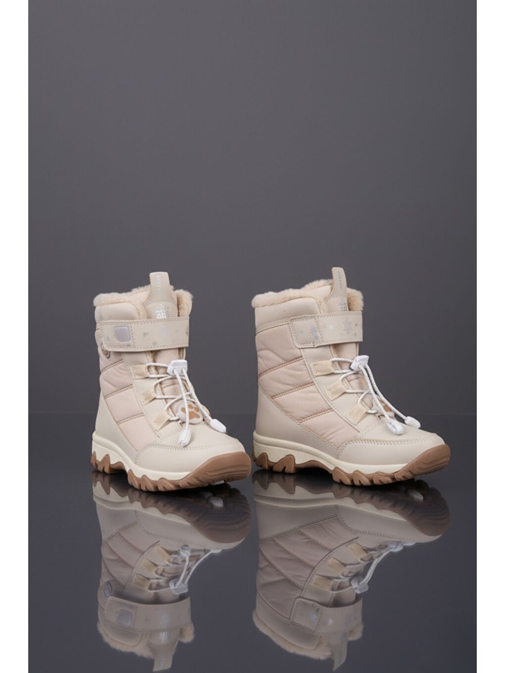 Bej RAGYER İçi Kürklü Bağcıklı ve Cırtlı Kız Çocuk Bot-2