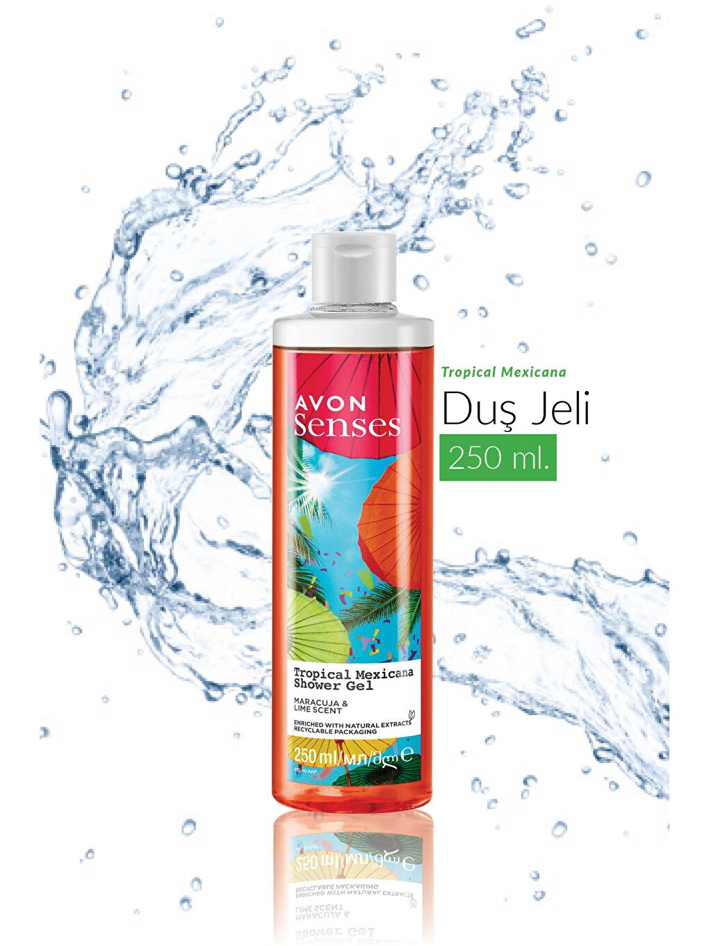 AVON Renksiz Tropical Mexicana Çarkıfelek ve Limon Kokulu Duş Jeli 250 Ml. - 1