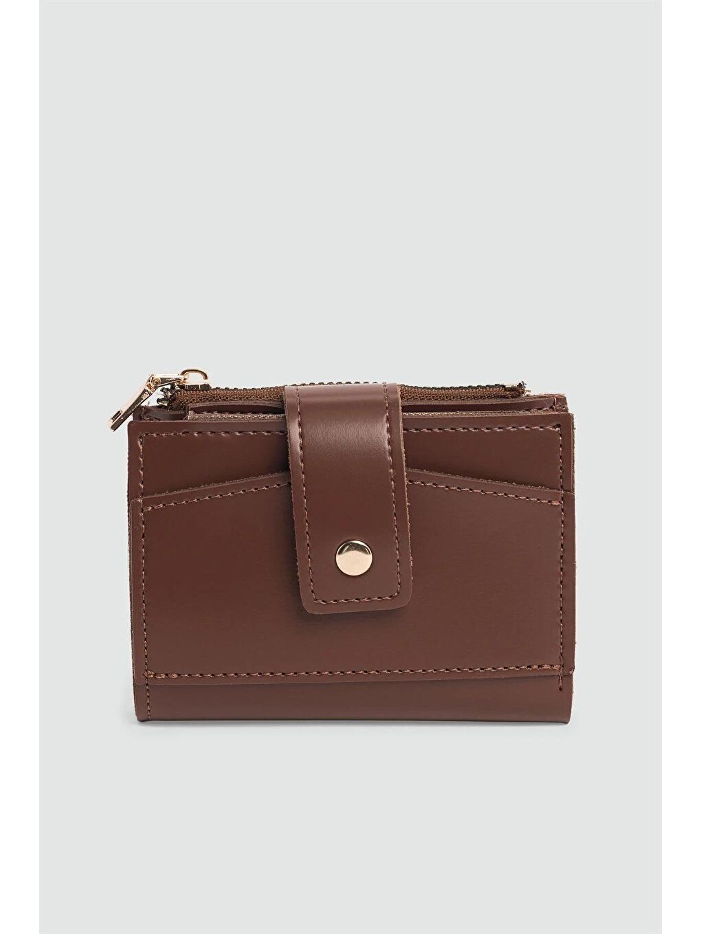 Kahverengi Payer Çıtçıtlı Kadın Cüzdan Taba-1