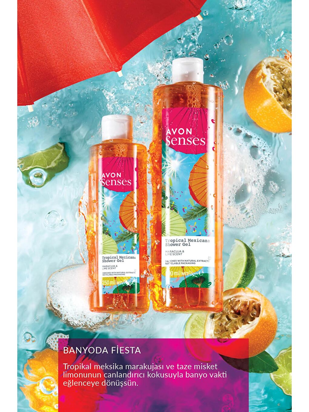 AVON Renksiz Tropical Mexicana Çarkıfelek ve Limon Kokulu Duş Jeli 250 Ml. - 2