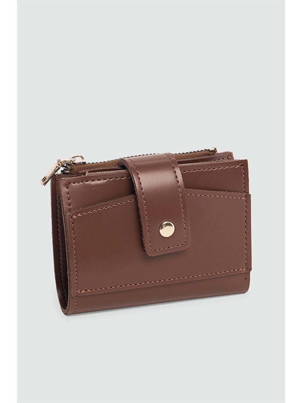 Kahverengi Payer Çıtçıtlı Kadın Cüzdan Taba-2