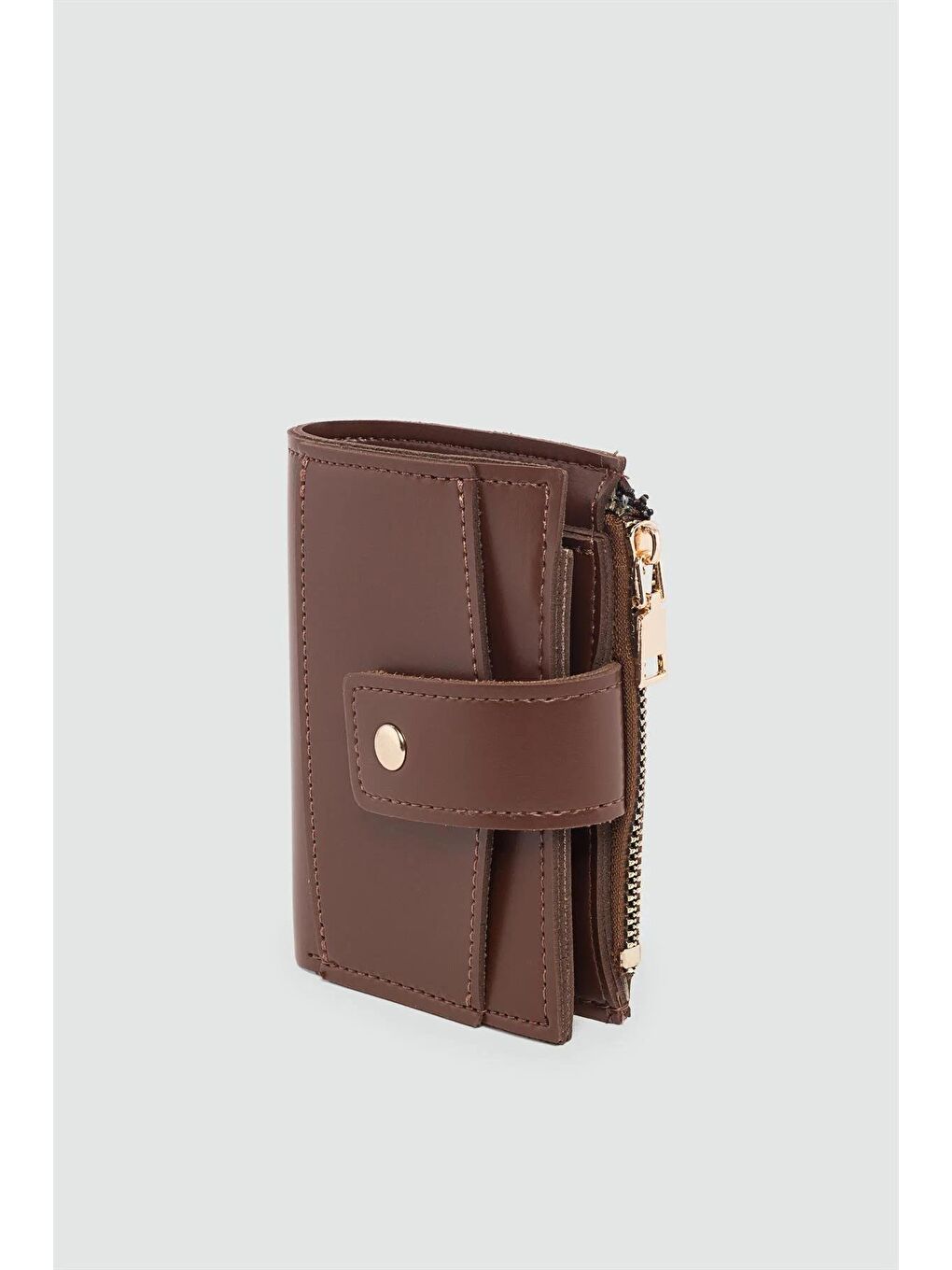 Kahverengi Payer Çıtçıtlı Kadın Cüzdan Taba-3