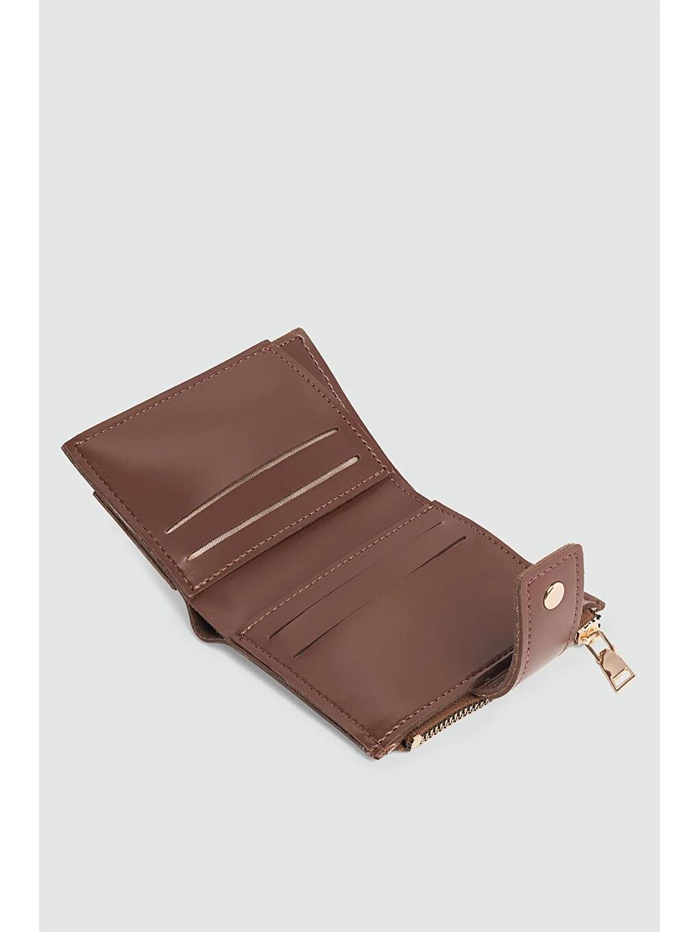 Kahverengi Payer Çıtçıtlı Kadın Cüzdan Taba-4