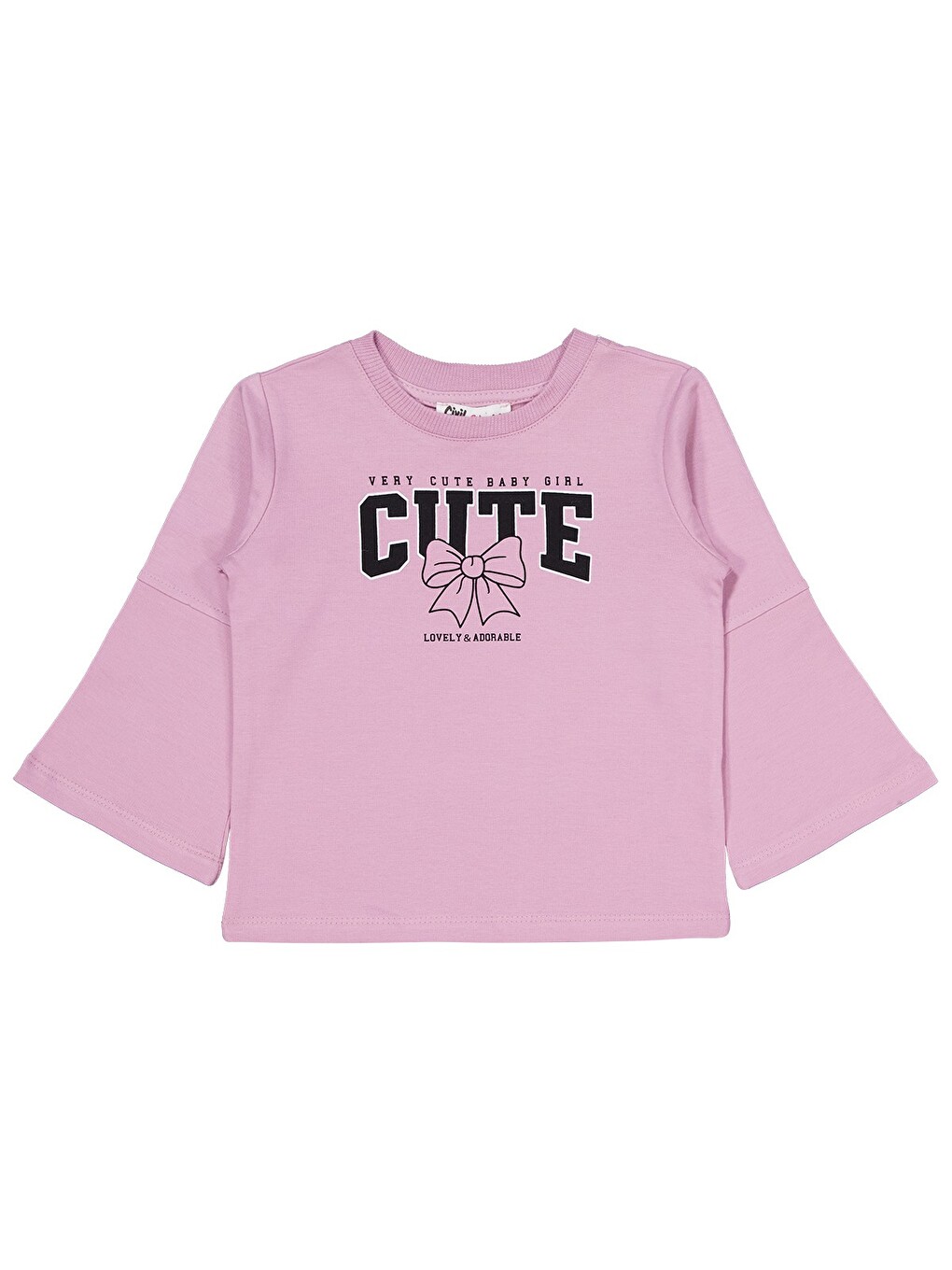 Girls Cute Fiyonk Baskılı 2-5 Yaş Takım - Pembe-2