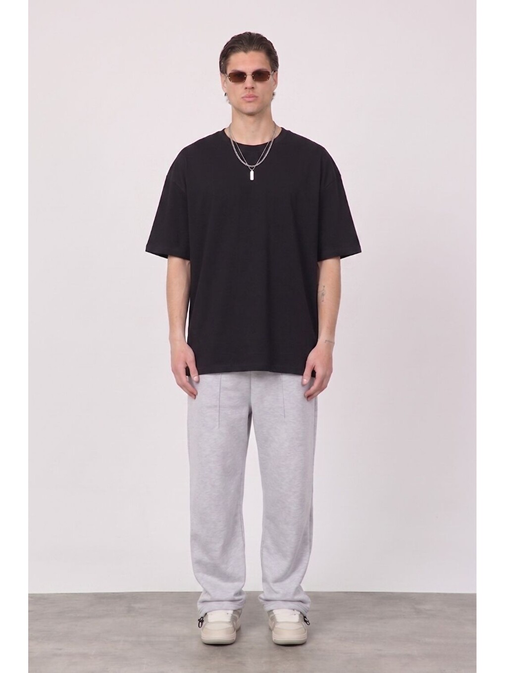 Erkek Blank Oversize Siyah T-Shirt