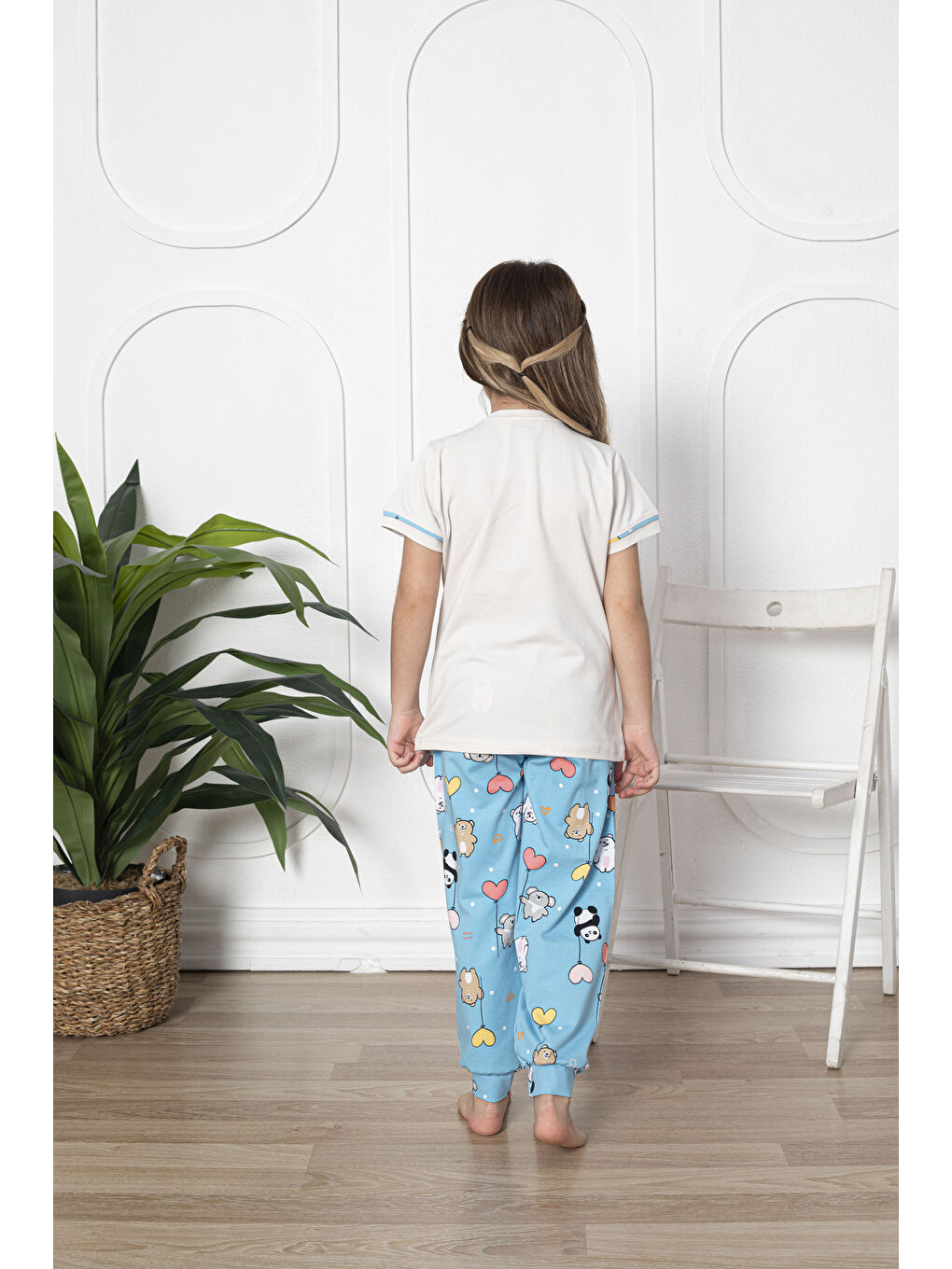 Kapi Kids Ekru Kız Çocuk Pandacık Baskılı Pijama Takımı Mnx 6080 - 4