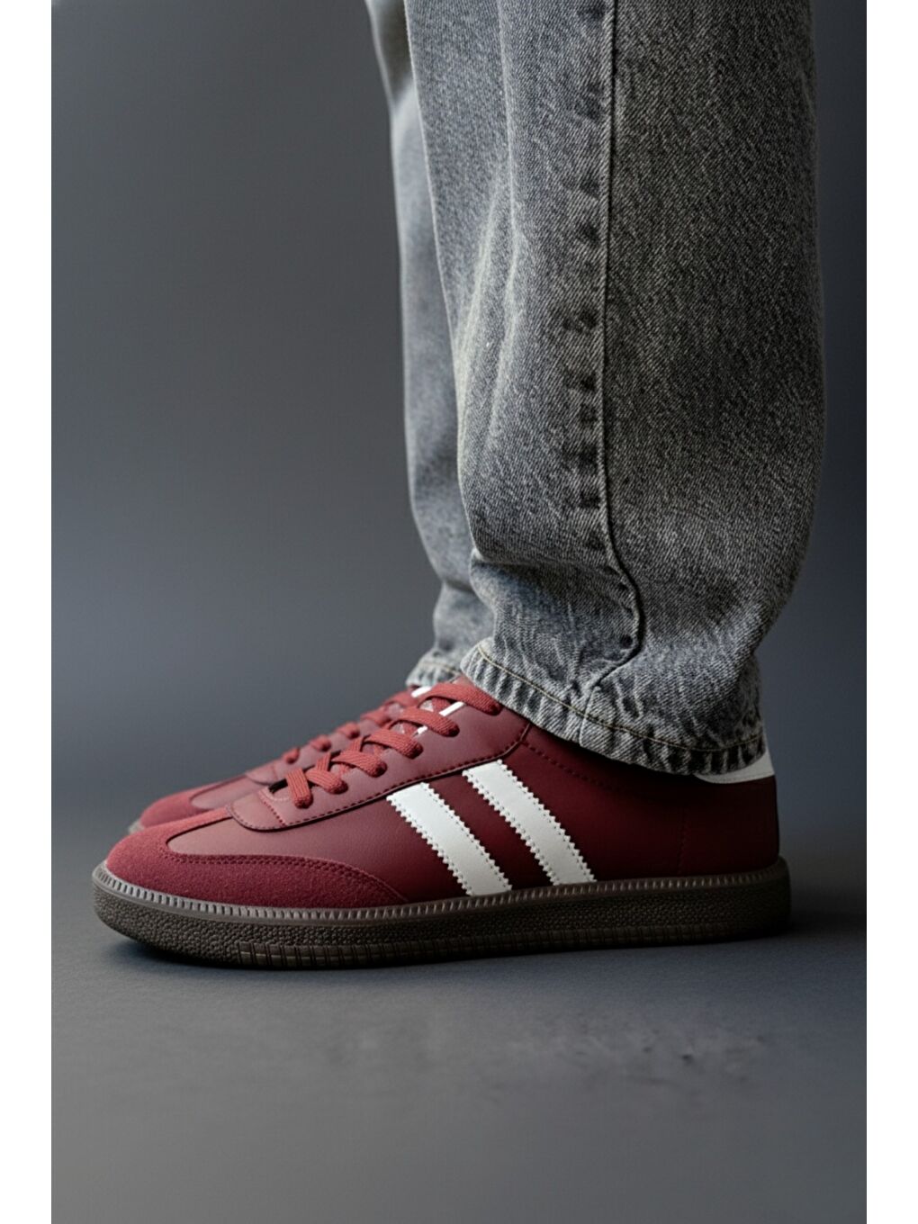 Bordo DORGO Kadın Günlük Bağcıklı Yürüyüş Koşu Sneaker Spor Ayakkabı-3