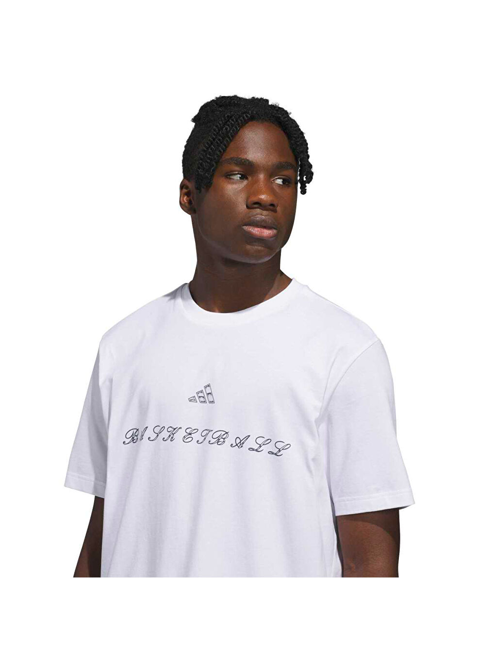 Rose Thorn Erkek Beyaz Yuvarlak Yaka Tişört-1