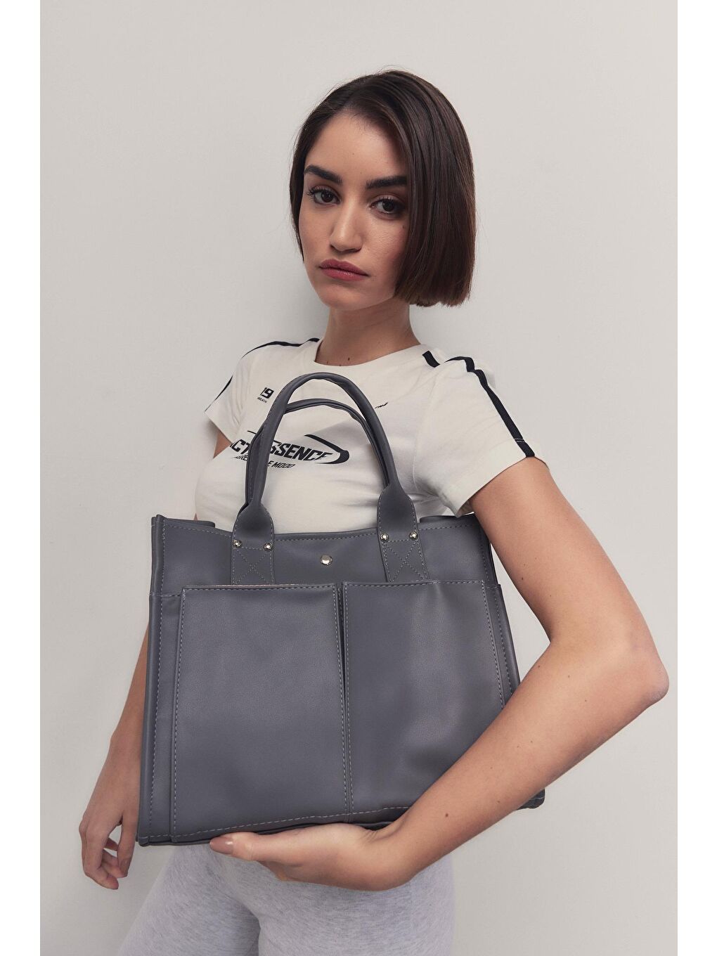 Yumi Omuz Çantası Antrasit-6