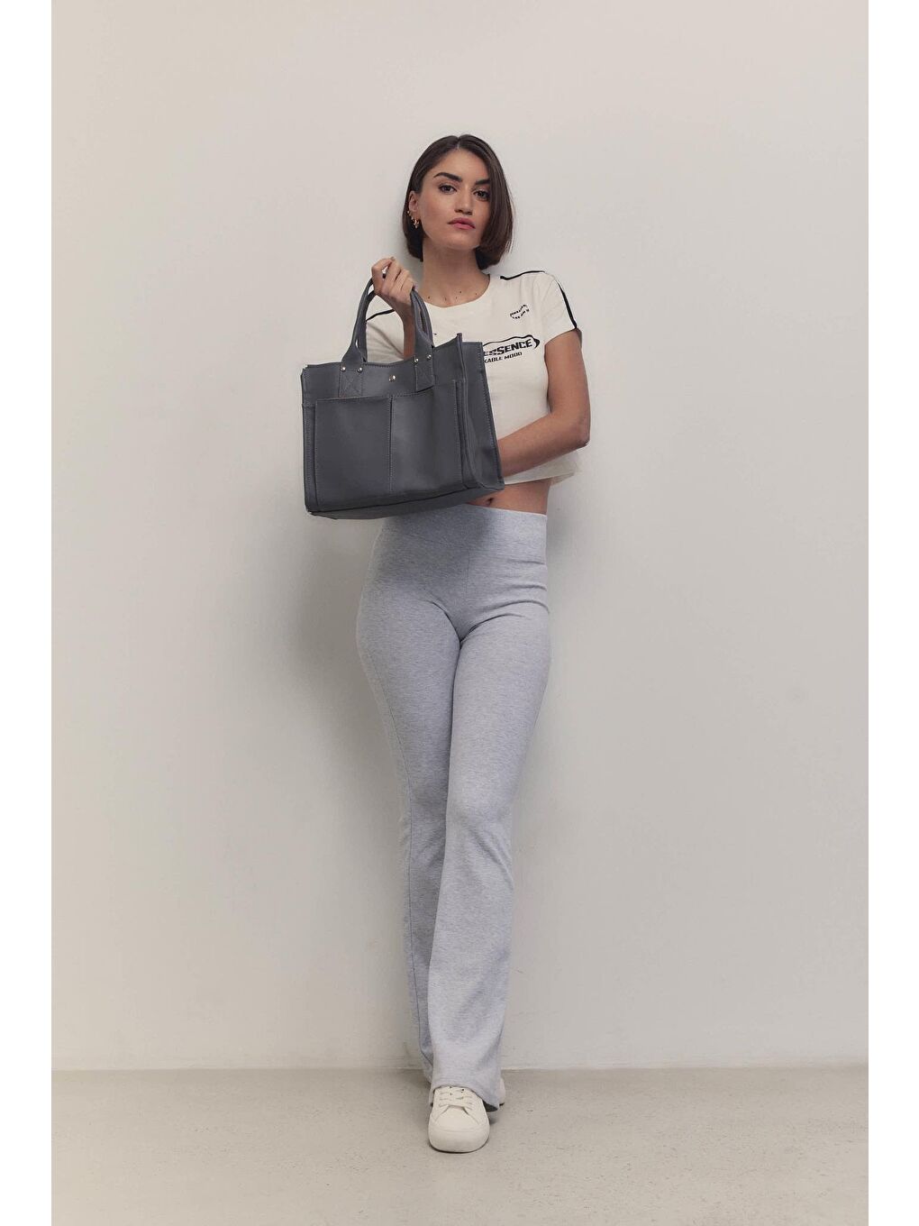 Yumi Omuz Çantası Antrasit-8