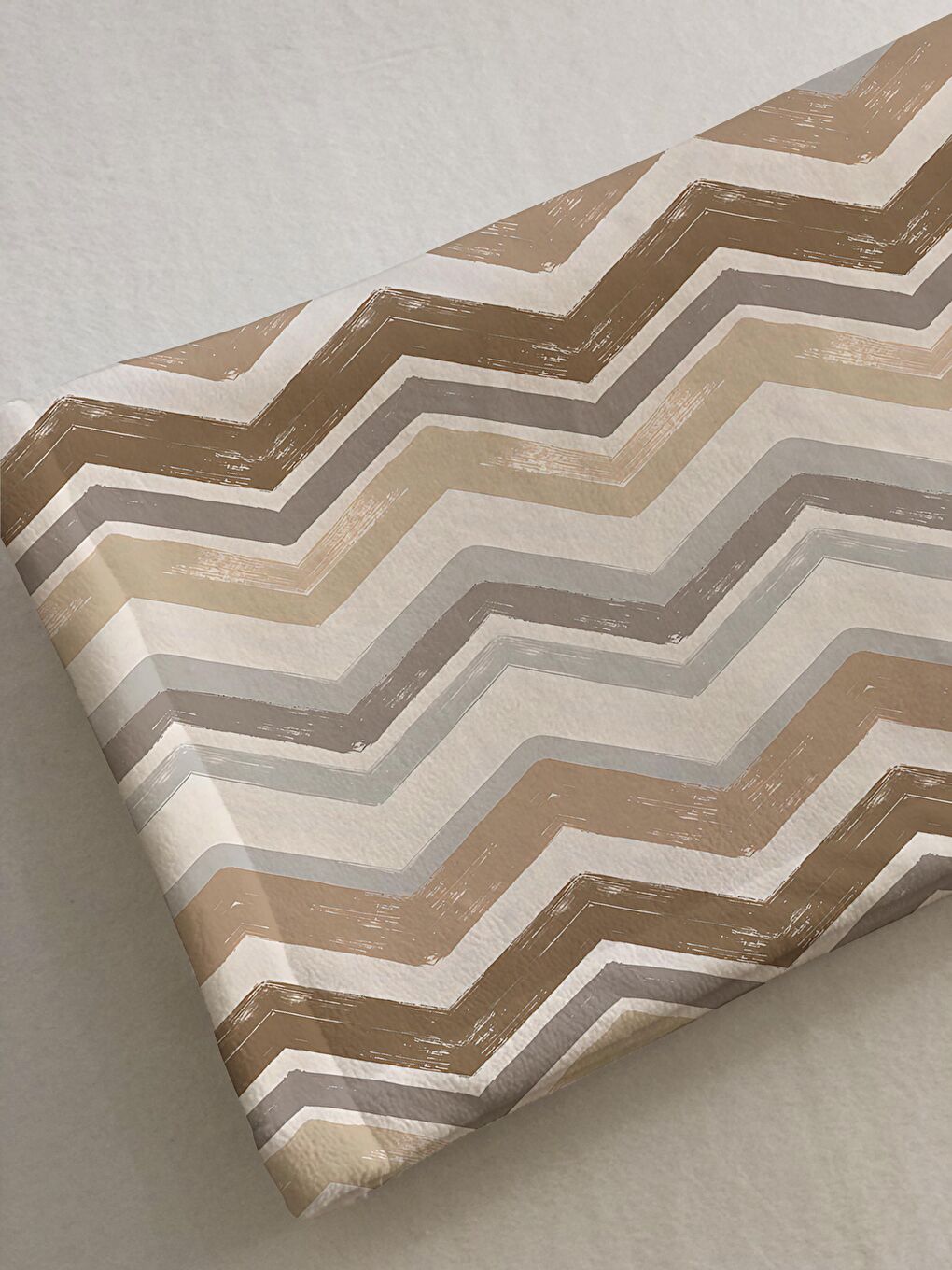 Karışık Geometrik Desenli Soft Baskılı Tek Kişilik 150x220 Cm Battaniye - Kahverengi-2