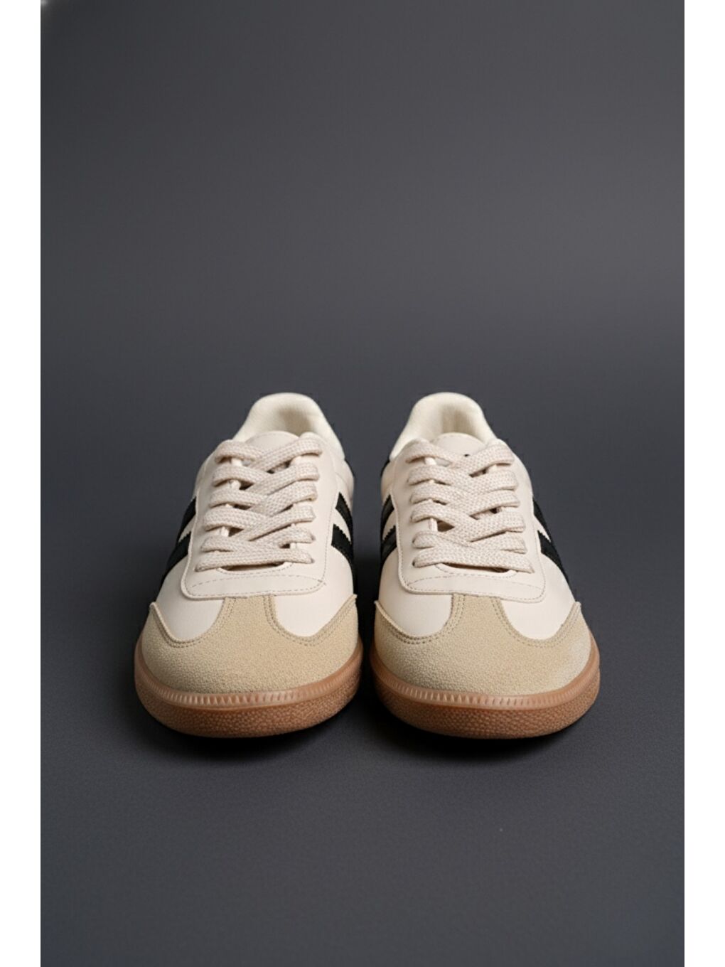 Bej DORGO Kadın Günlük Bağcıklı Yürüyüş Koşu Sneaker Spor Ayakkabı-2