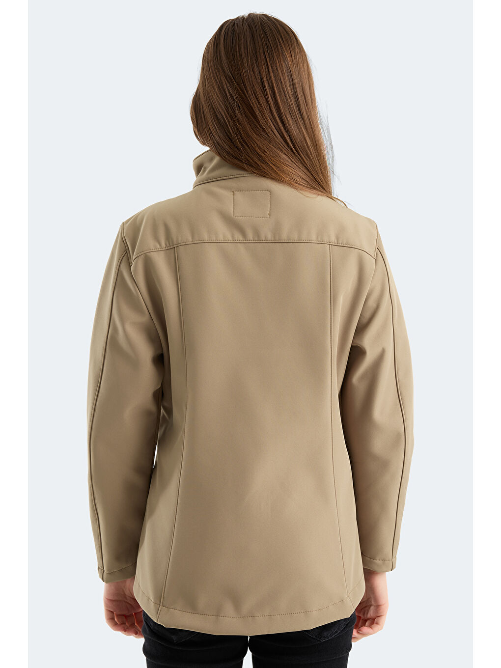 HIP STYLE Kadın Dik Yaka Fermuarlı Bej Mont & Kaban-3