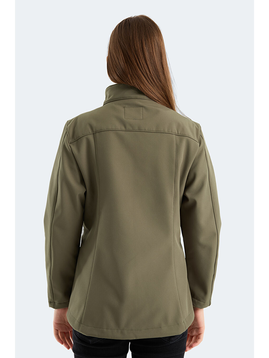 HIP STYLE Kadın Dik Yaka Fermuarlı Haki Mont & Kaban-5