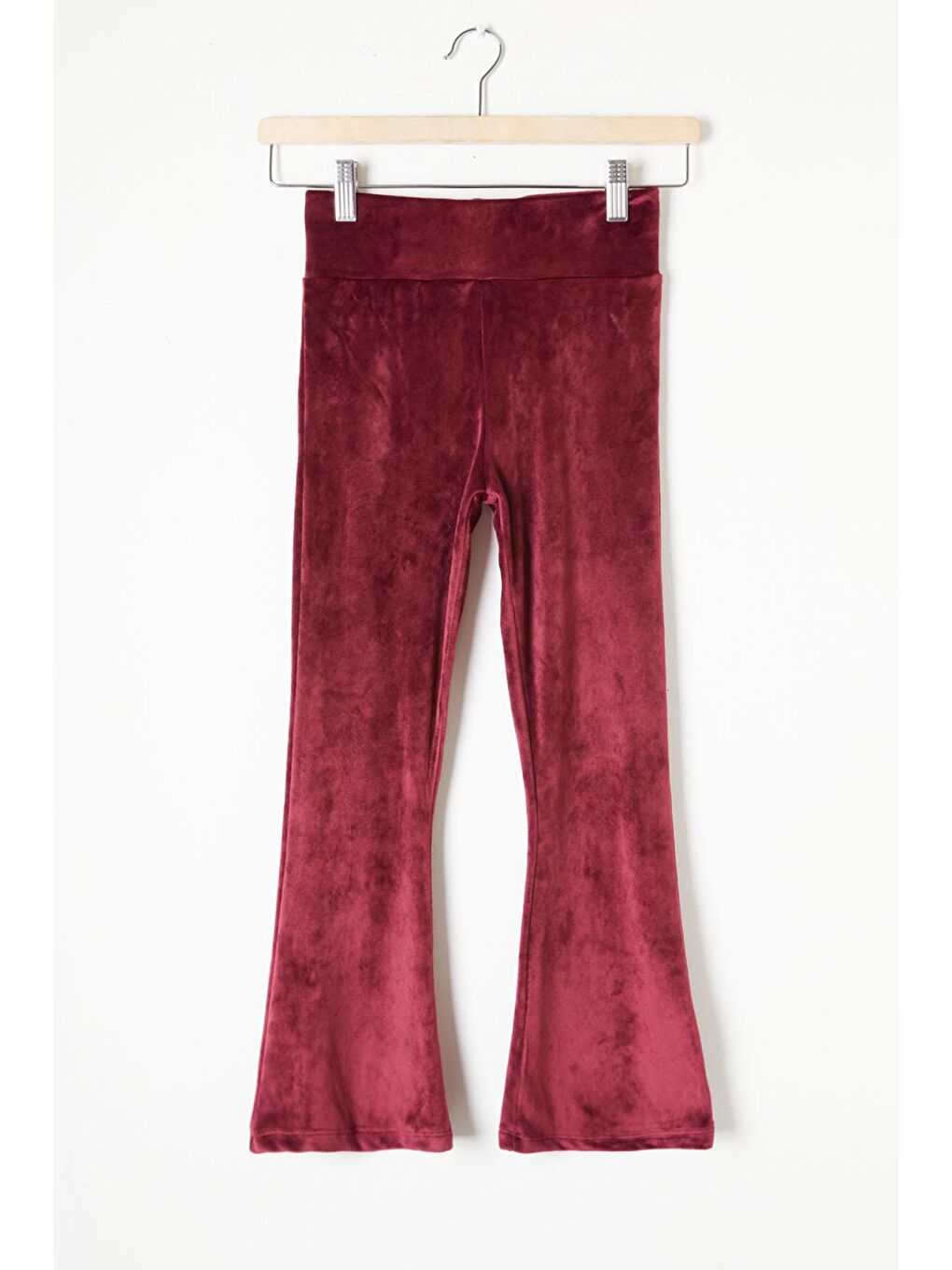 Bordo İspanyol Paça Kadife Tayt Kız Çocuk 16475