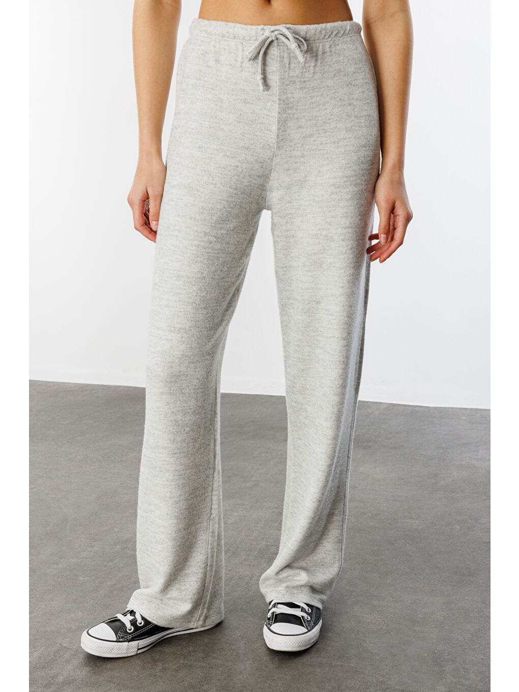 Gri Yumoş Bol Örme Kadın Pantolon ÖRME-PANTOLON-3