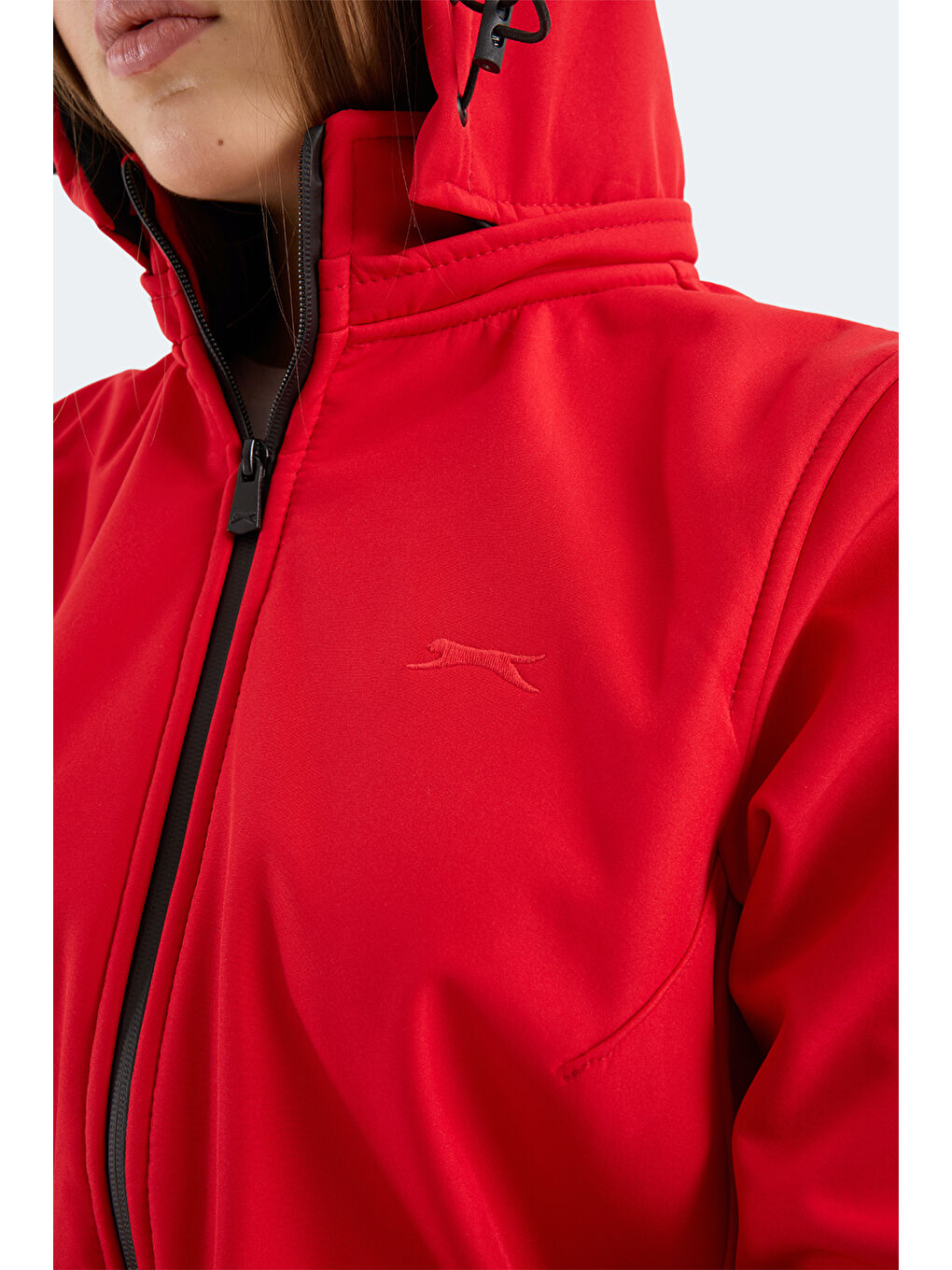 HEAT CONTROL Kadın Çıkarılabilir Kapüşonlu Kırmızı Mont & Kaban-1