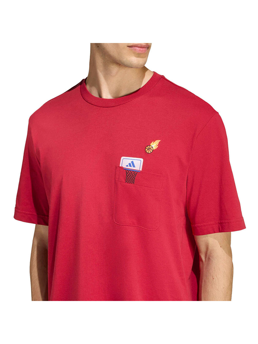 Mini Basketball Erkek Kırmızı Yuvarlak Yaka Tişört-1