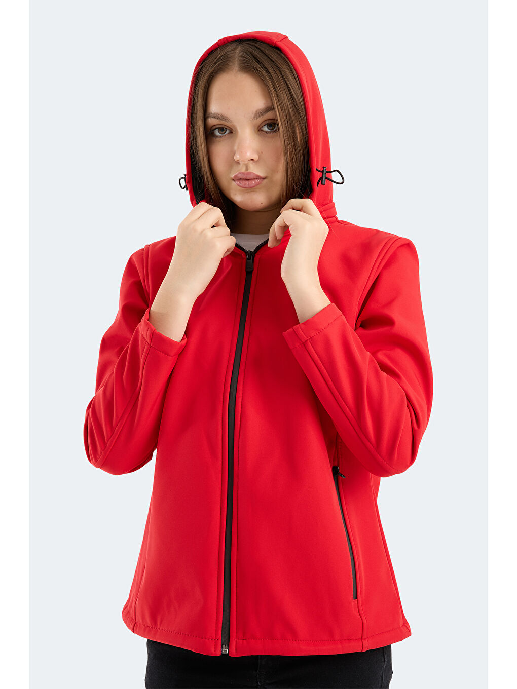 HEAT CONTROL Kadın Çıkarılabilir Kapüşonlu Kırmızı Mont & Kaban-2