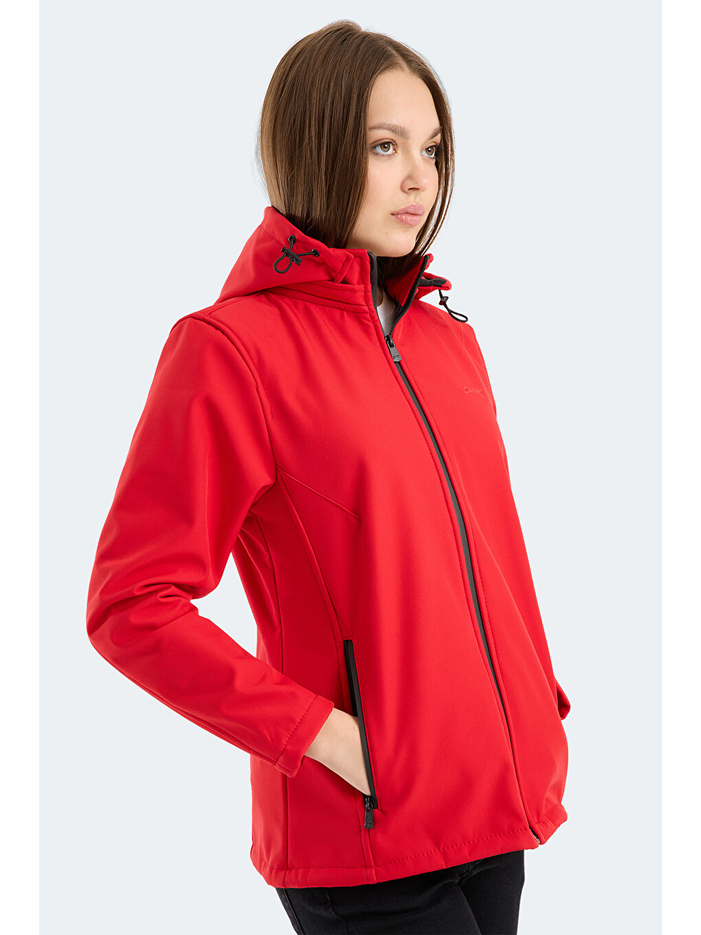 HEAT CONTROL Kadın Çıkarılabilir Kapüşonlu Kırmızı Mont & Kaban-4