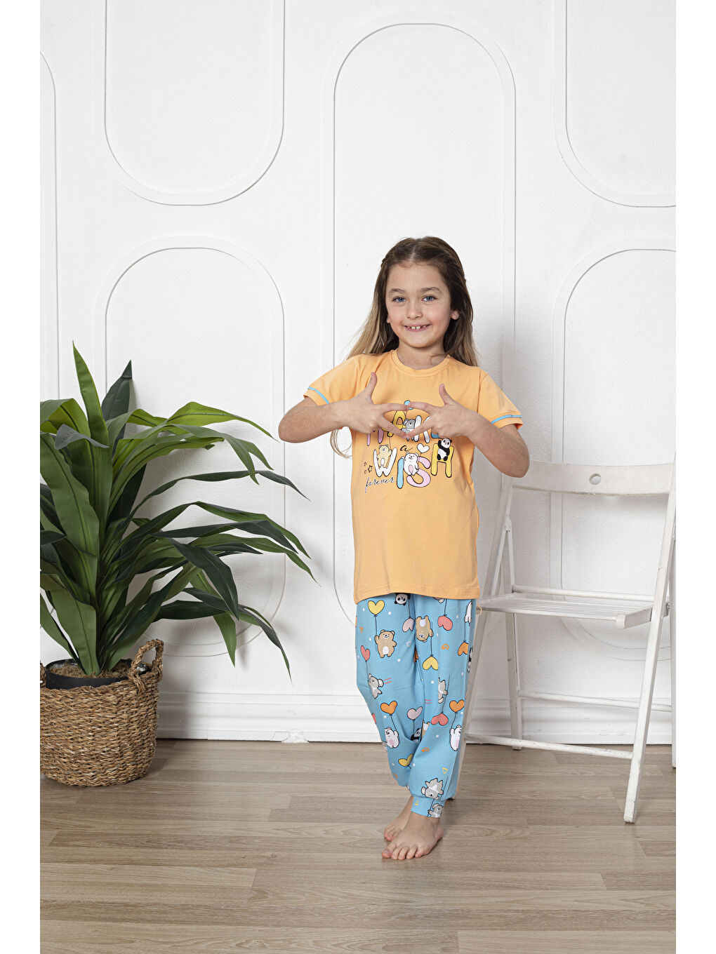 Kapi Kids Sarı Kız Çocuk Pandacık Baskılı Pijama Takımı Mnx 6080 - 2