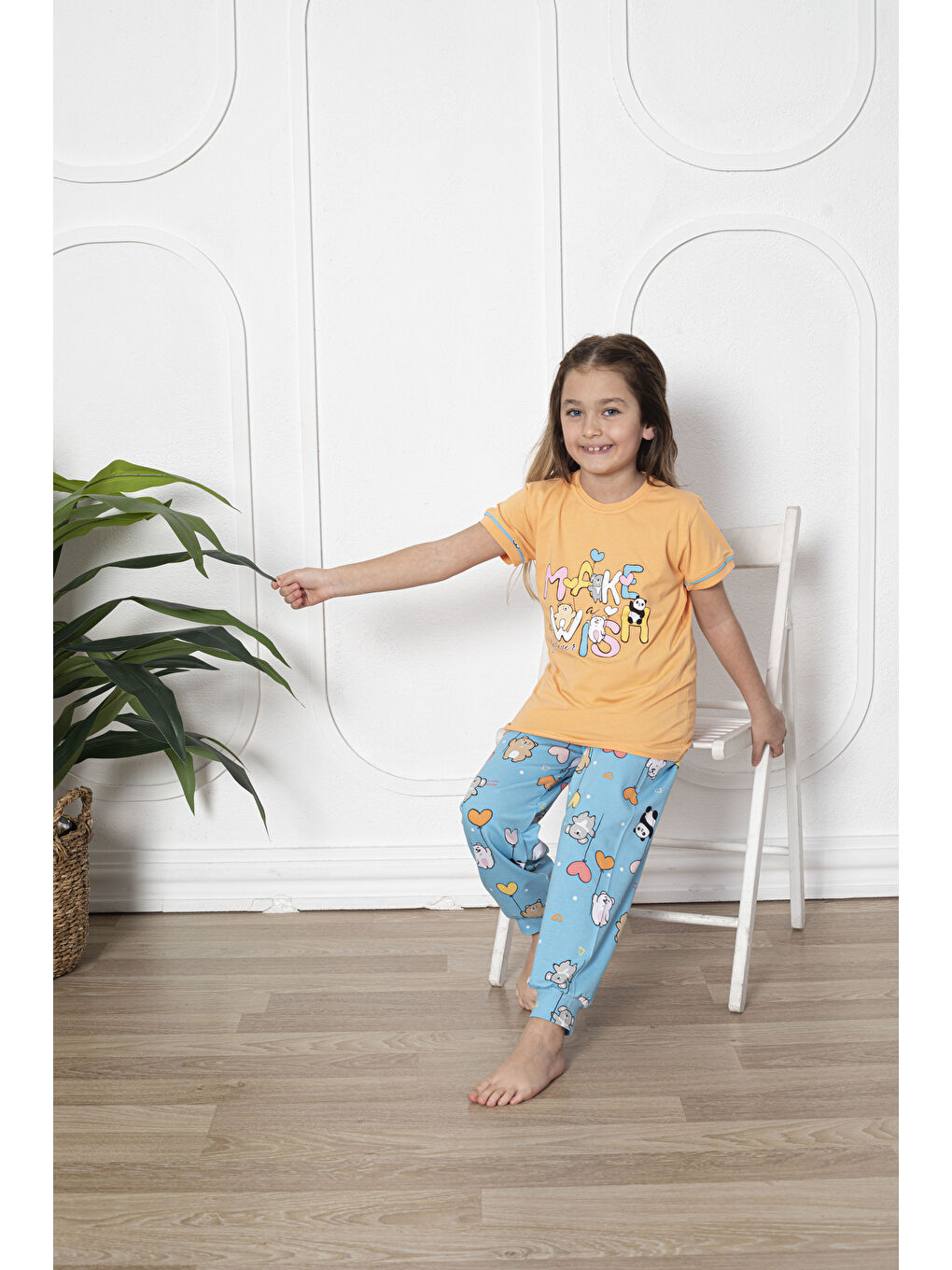 Kapi Kids Sarı Kız Çocuk Pandacık Baskılı Pijama Takımı Mnx 6080 - 3