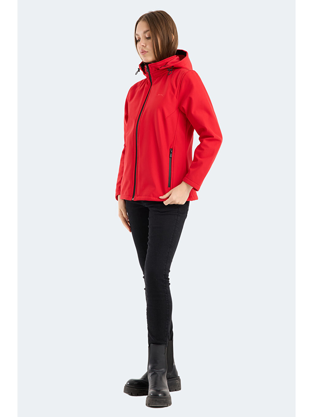 HEAT CONTROL Kadın Çıkarılabilir Kapüşonlu Kırmızı Mont & Kaban-6