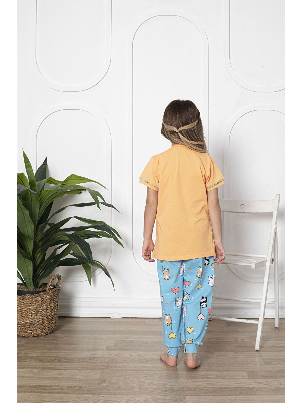 Kapi Kids Sarı Kız Çocuk Pandacık Baskılı Pijama Takımı Mnx 6080 - 4