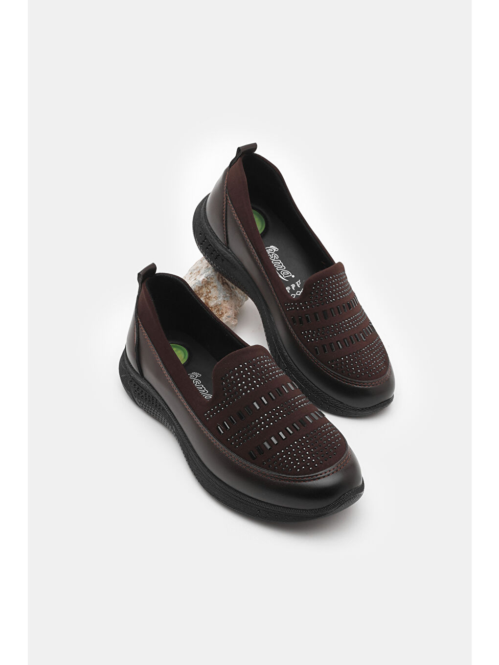 Kahverengi Kadın Kahve Rahat Kalıp Anne Ayakkabı-1